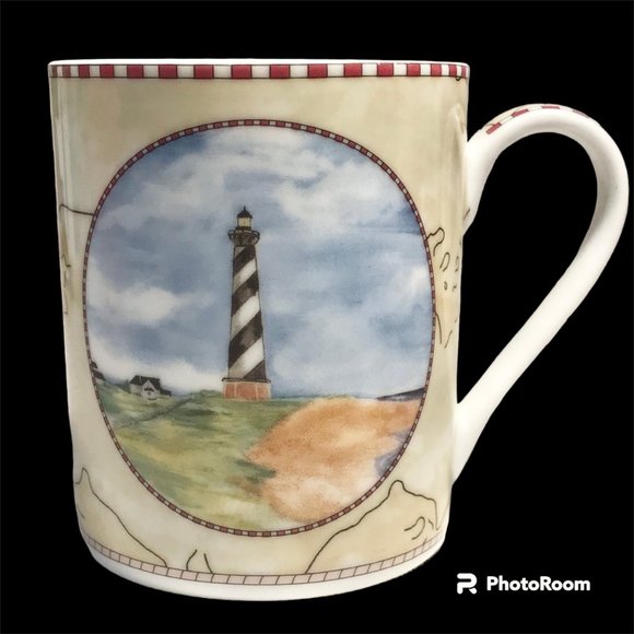 Cape Hatteras Lighthouse Light Coffee Cup Mug American Atelier At Home Porcelain - Picture 2 of 13